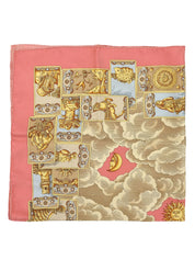 シルクタロットカードモチーフスカーフ ピンク/イエロー/マルチ