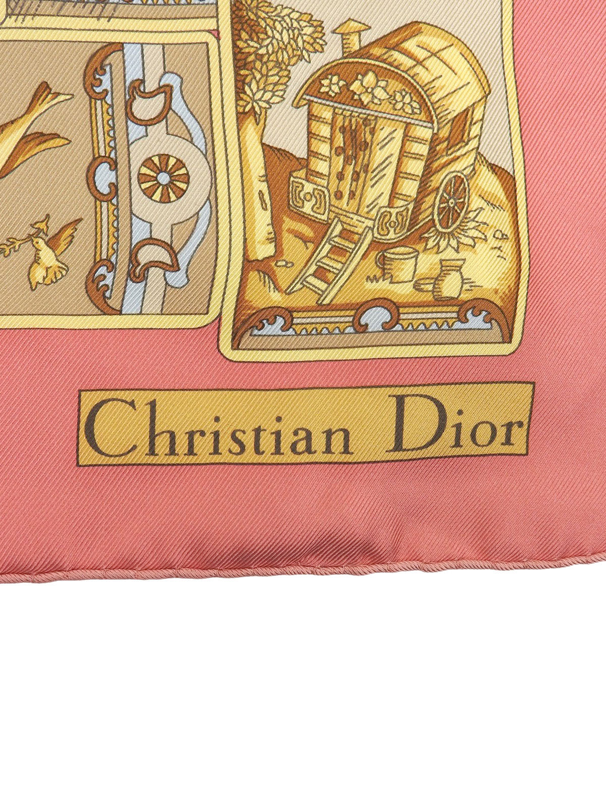 シルクタロットカードモチーフスカーフ ピンク/イエロー/マルチ