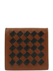 Intrecciato Coin Case Brown/Black