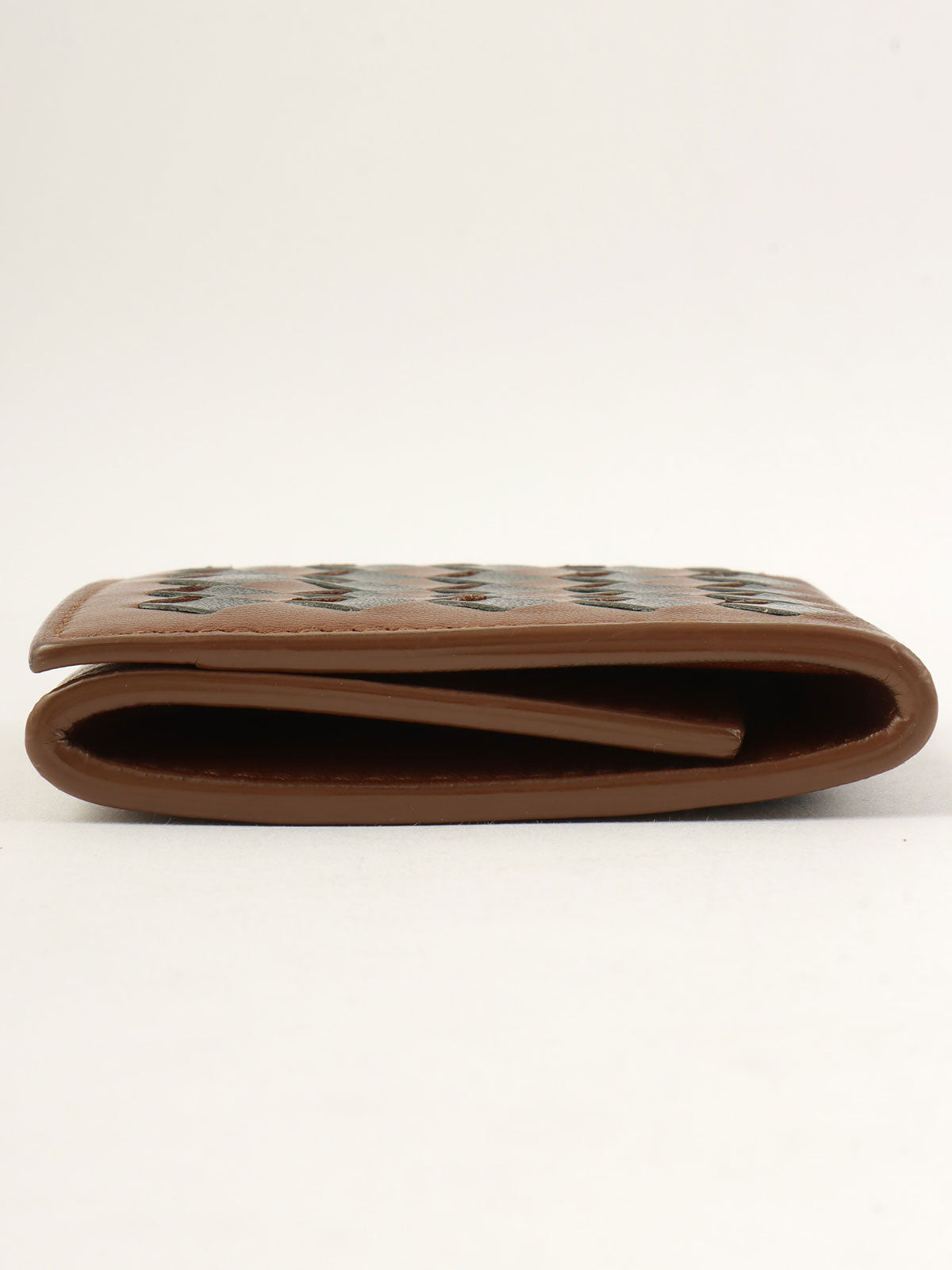 Intrecciato Coin Case Brown/Black