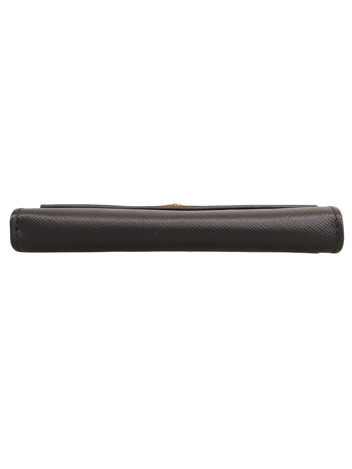 Saffiano Logo Plate Wallet in Black