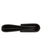 Saffiano Logo Plate Wallet in Black