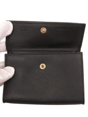 Saffiano Logo Plate Wallet in Black
