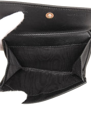 Saffiano Logo Plate Wallet in Black