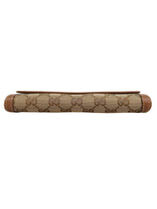 Canvas GG Pattern Logo Charm Long Wallet Beige/Brown