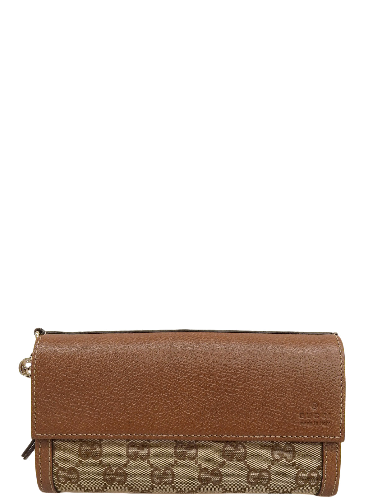 Canvas GG Pattern Logo Charm Long Wallet Beige/Brown