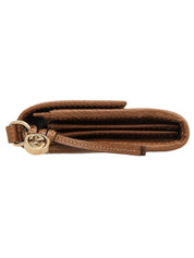 Canvas GG Pattern Logo Charm Long Wallet Beige/Brown