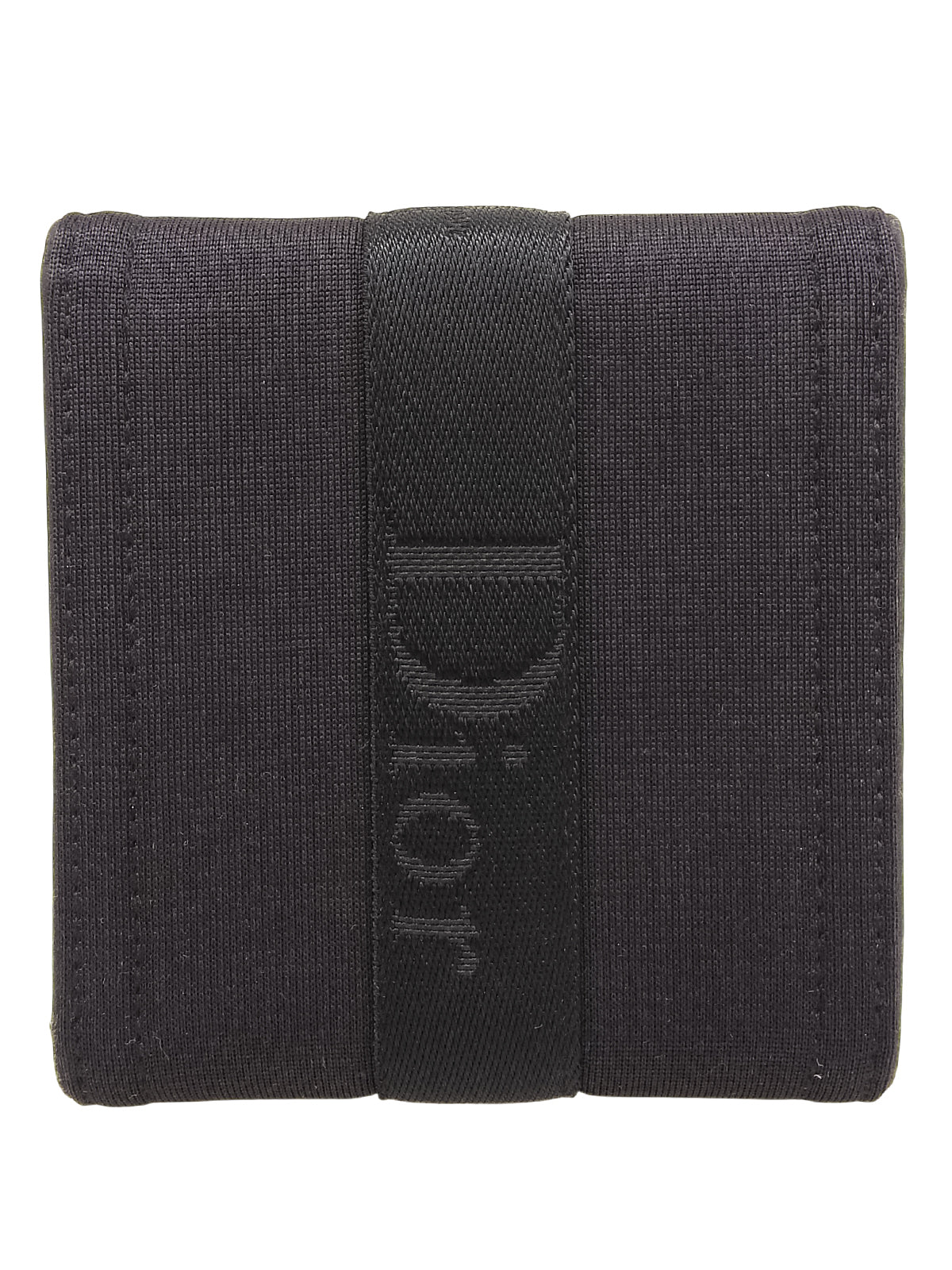 Cotton Logo Plate Wallet in Black