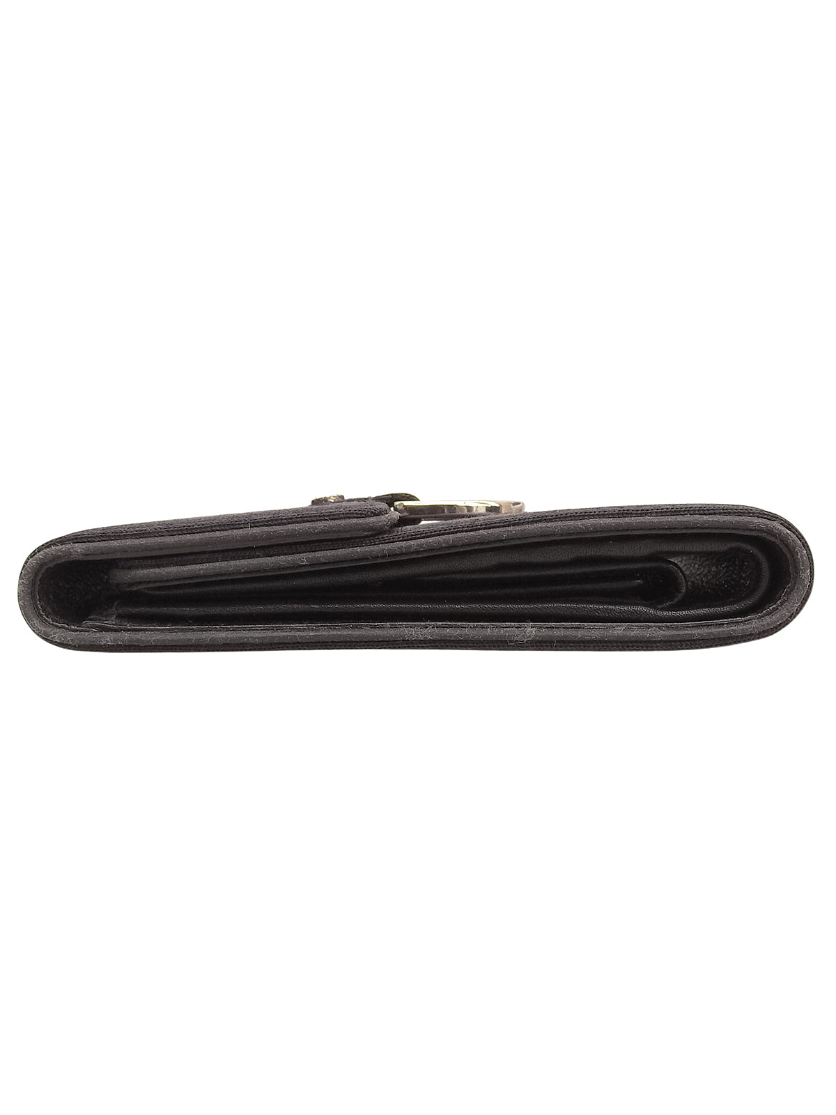 Cotton Logo Plate Wallet in Black