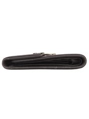 Cotton Logo Plate Wallet in Black