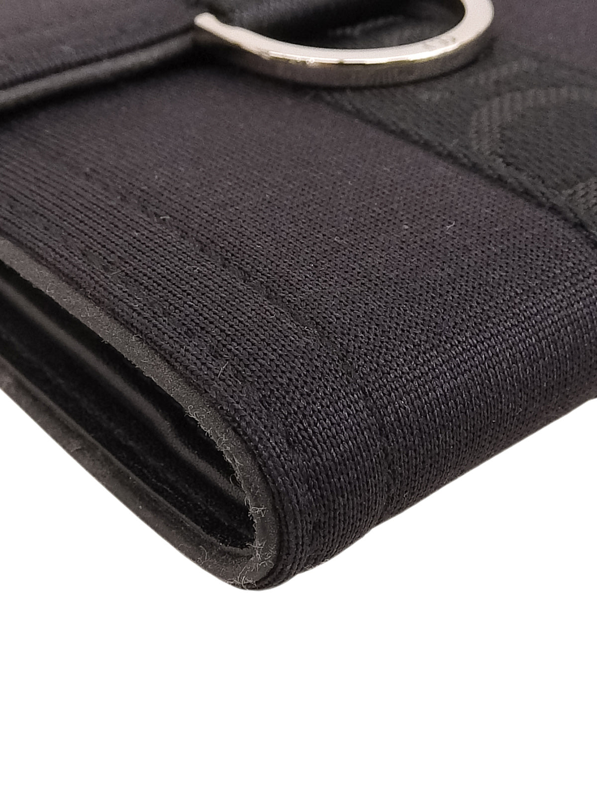 Cotton Logo Plate Wallet in Black