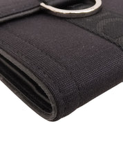 Cotton Logo Plate Wallet in Black
