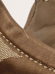 シグネチャーがま口ハンドバッグ ベージュ／ブラウン