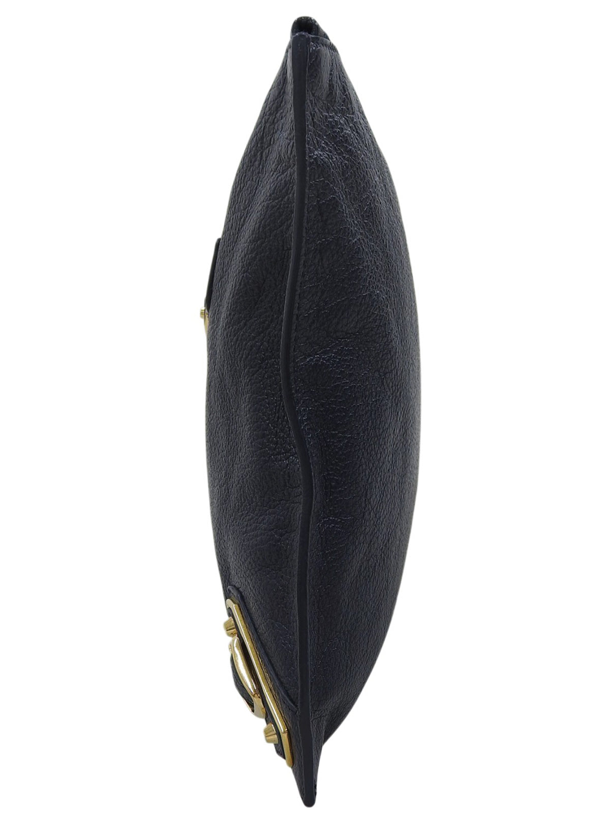 海军蓝金属边手拿包