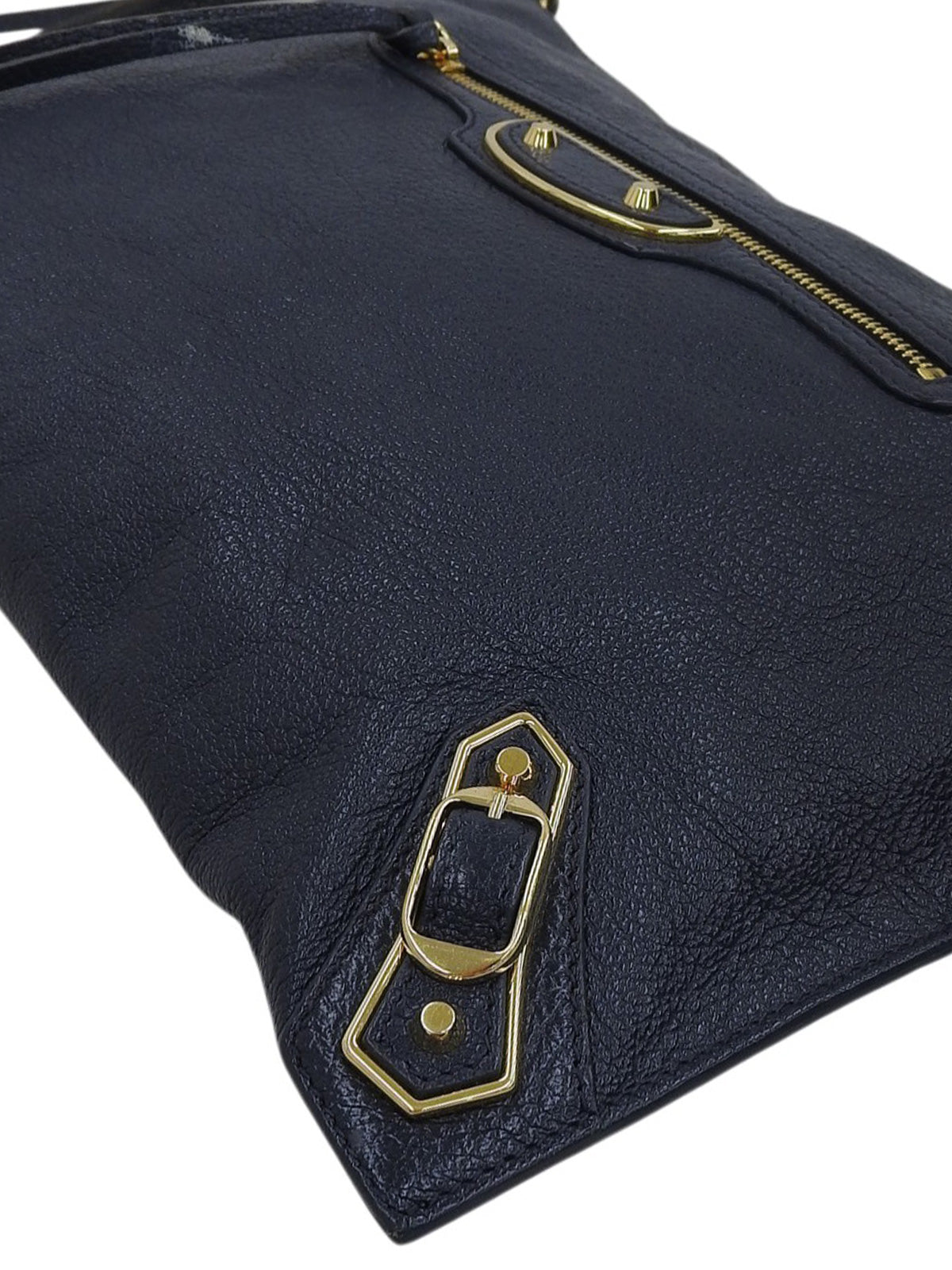 海军蓝金属边手拿包