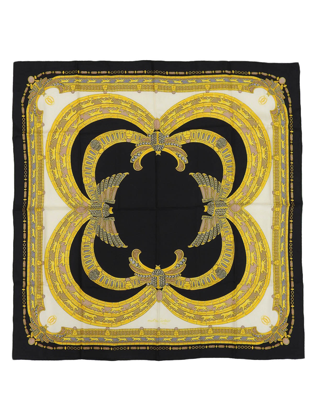 Panther Design Pattern Scarf in Black/Yellow/Multi