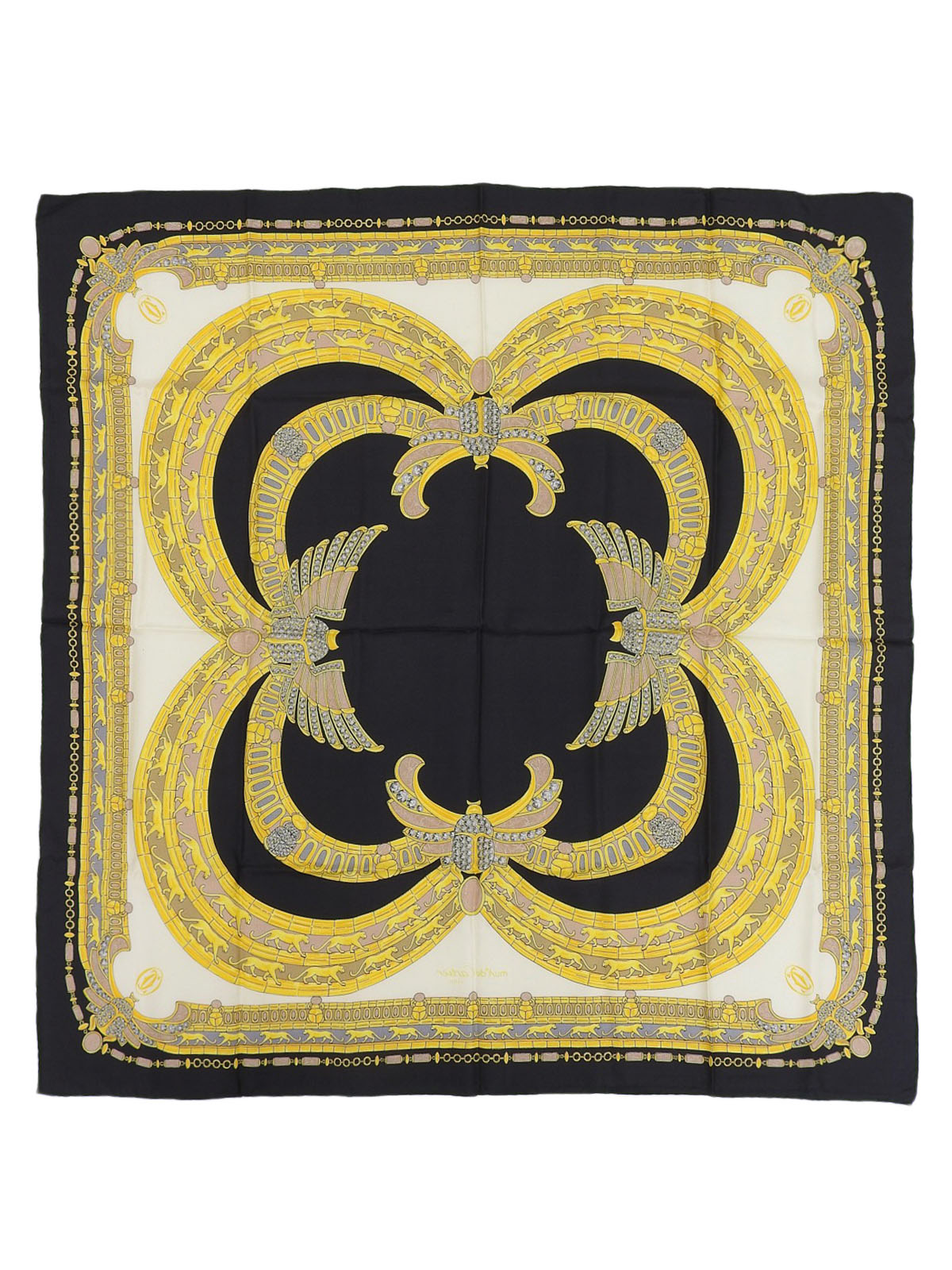Panther Design Pattern Scarf in Black/Yellow/Multi