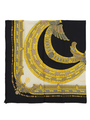 Panther Design Pattern Scarf in Black/Yellow/Multi
