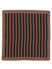 FFズッキーノストライプパターンスカーフ ブラック/ブラウン