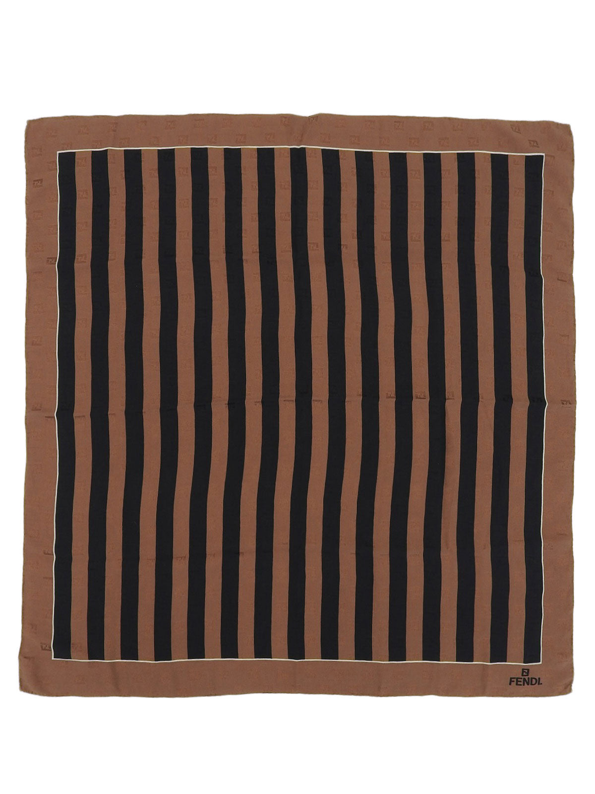 FF Zucchino Stripe Pattern Scarf Black/Brown