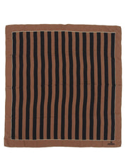 FF Zucchino Stripe Pattern Scarf Black/Brown