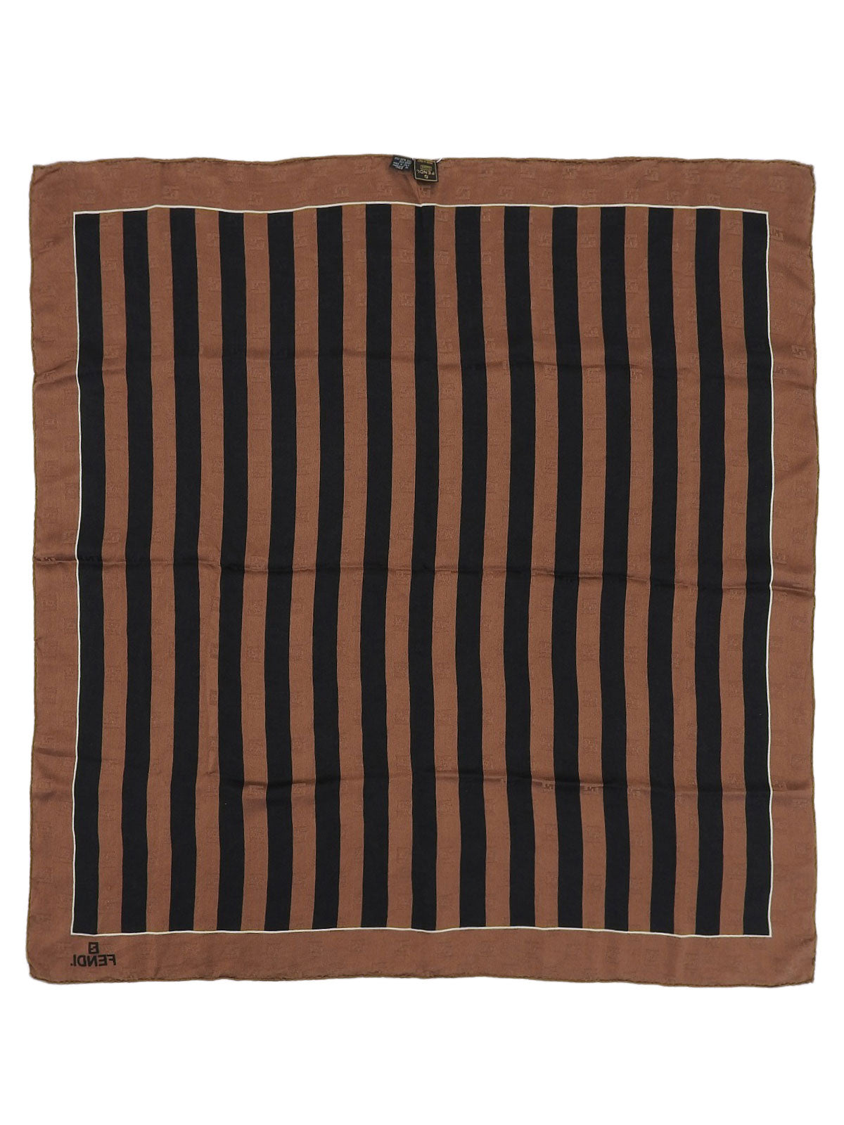 FFズッキーノストライプパターンスカーフ ブラック/ブラウン