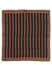 FFズッキーノストライプパターンスカーフ ブラック/ブラウン