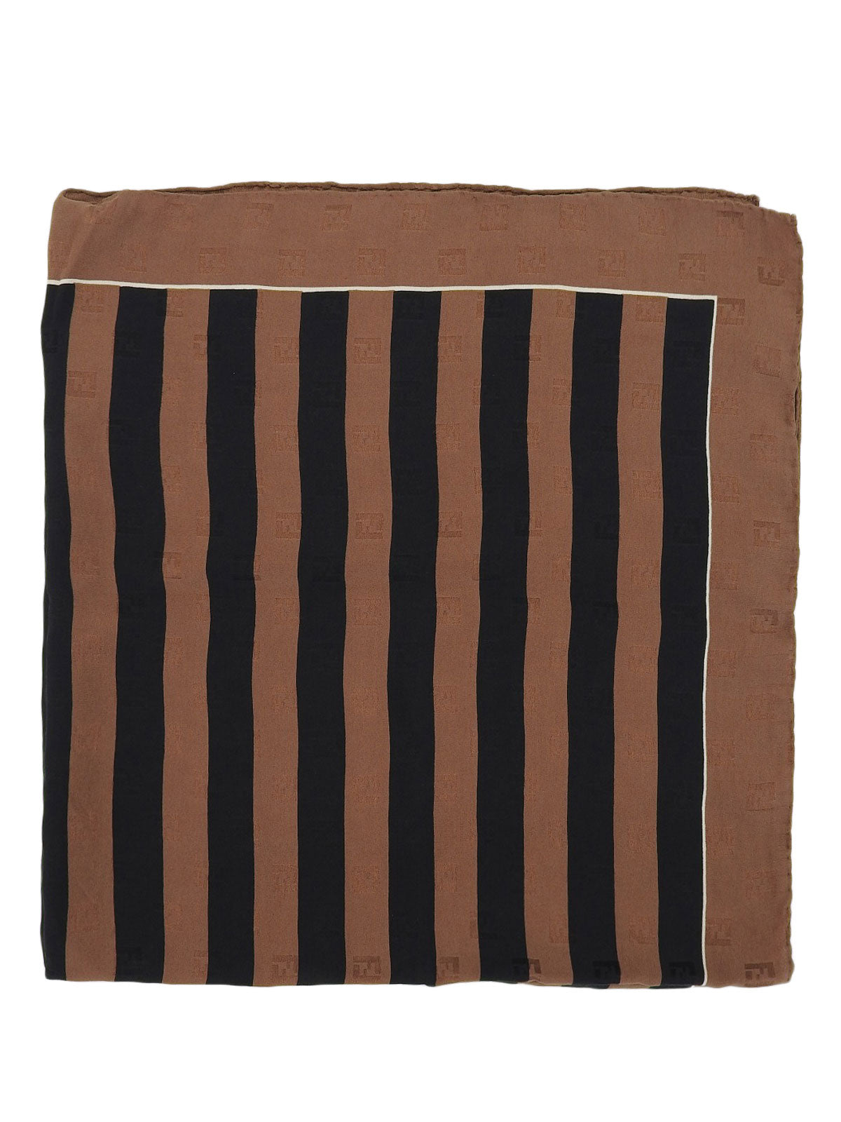 FFズッキーノストライプパターンスカーフ ブラック/ブラウン