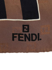 FFズッキーノストライプパターンスカーフ ブラック/ブラウン