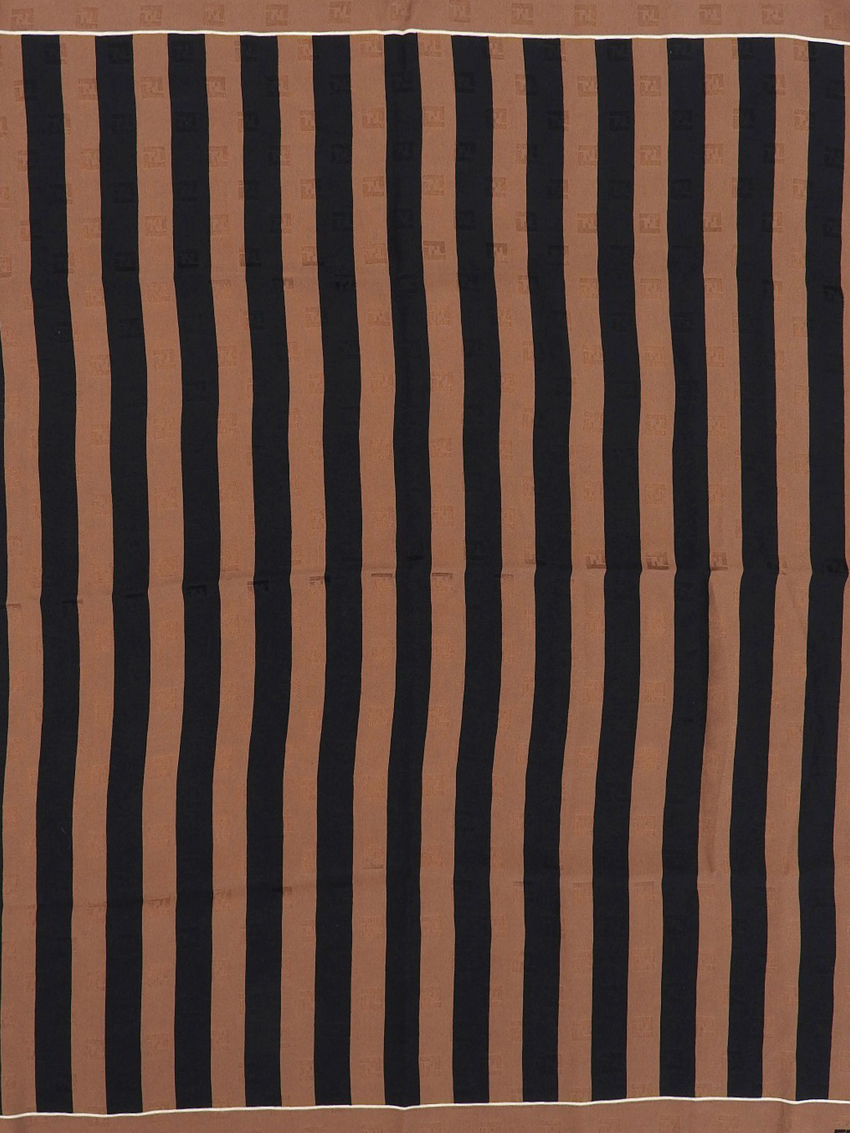 FFズッキーノストライプパターンスカーフ ブラック/ブラウン