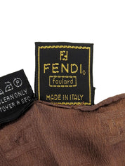 FFズッキーノストライプパターンスカーフ ブラック/ブラウン