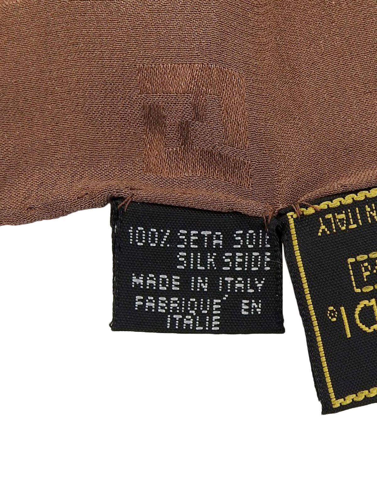 FFズッキーノストライプパターンスカーフ ブラック/ブラウン