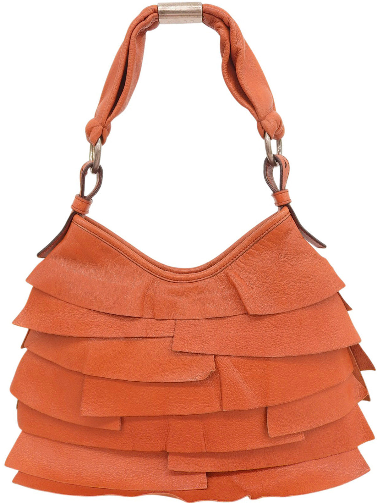 フリルハンドバッグ オレンジ