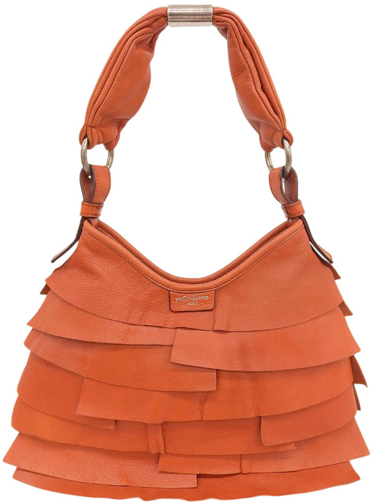 Frilled handbag, orange