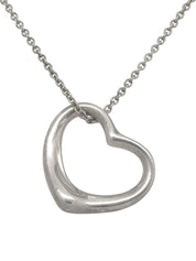 925镂空心形项链 银色