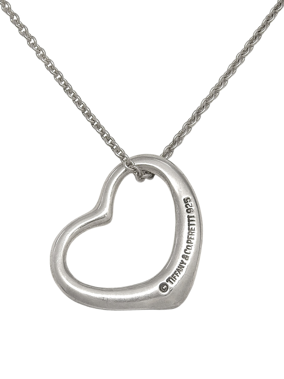 925镂空心形项链 银色