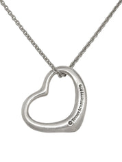 925镂空心形项链 银色