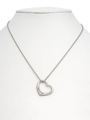 925镂空心形项链 银色