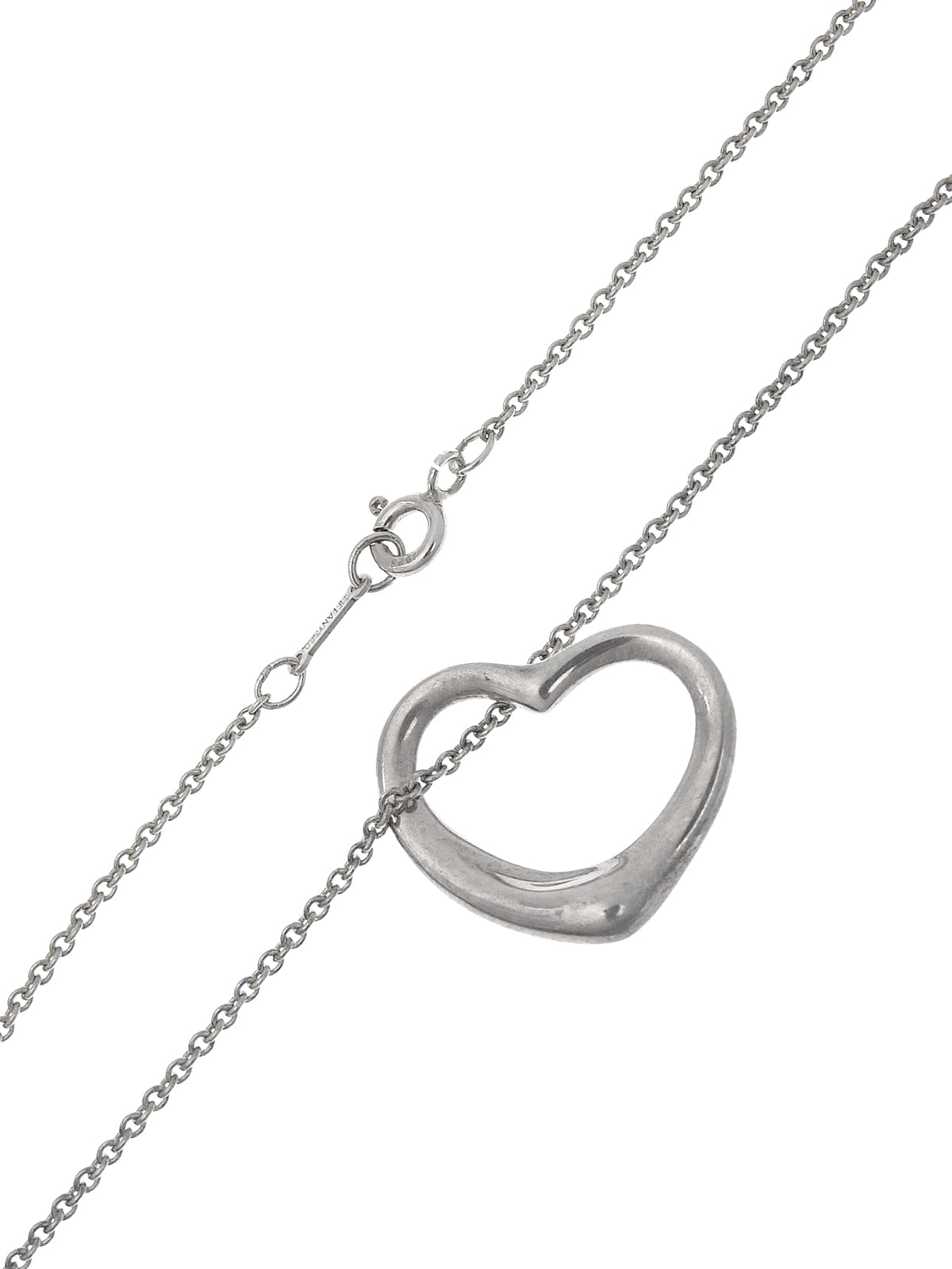 925镂空心形项链 银色