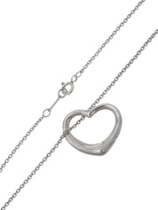 925镂空心形项链 银色