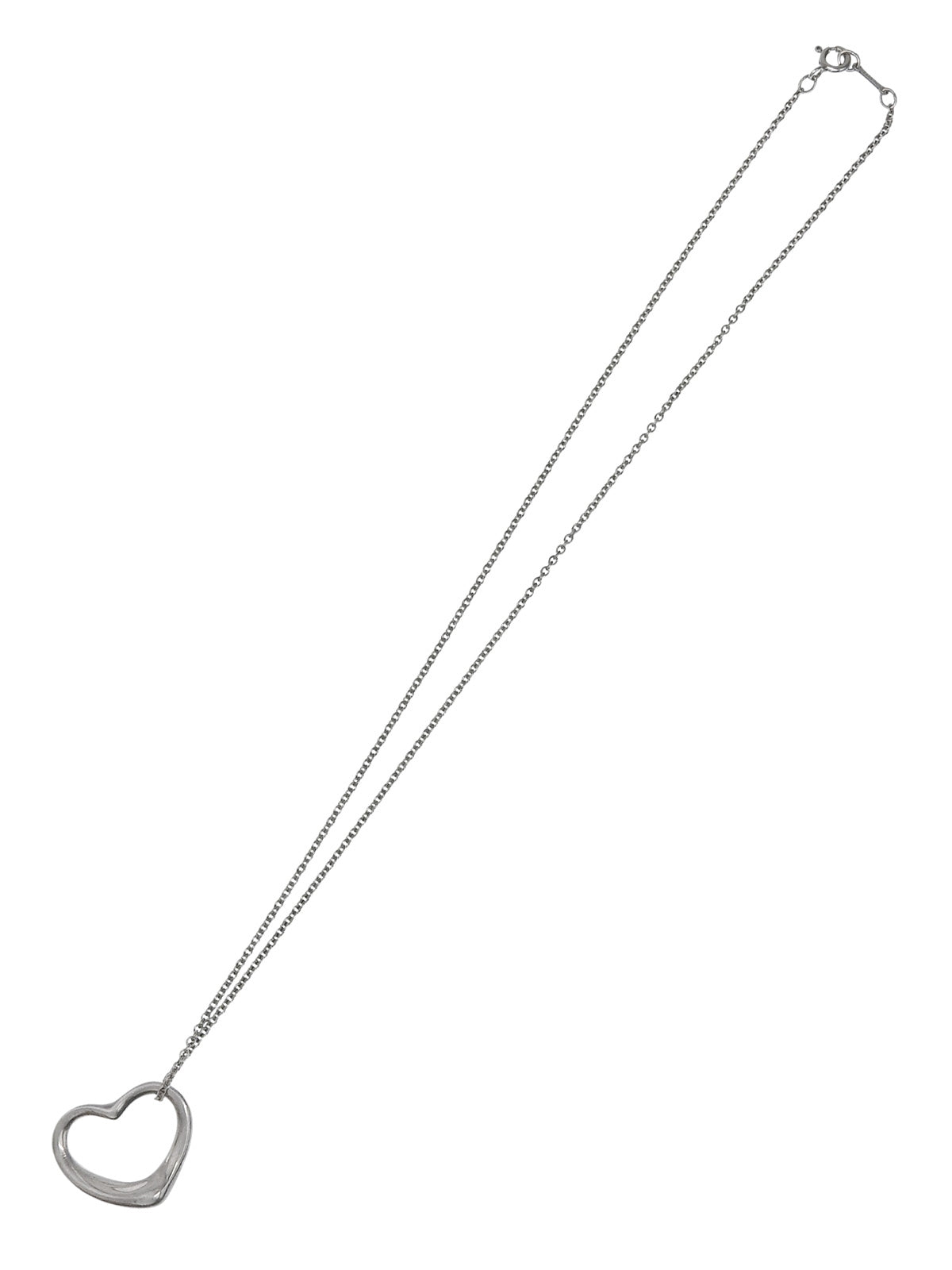 925镂空心形项链 银色