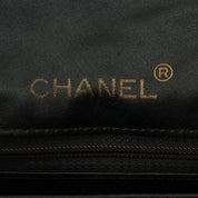 Circa 1985-1990 Silk Satin Classic Flap Chain Shoulder Bag Mini, Black