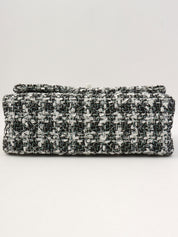 2020年頃製 ラメツイードダブルフラップ2.55チェーンショルダーバッグ ブラック/ホワイト