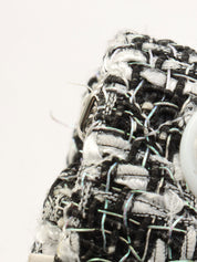 2020年頃製 ラメツイードダブルフラップ2.55チェーンショルダーバッグ ブラック/ホワイト