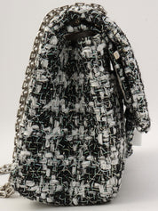 2020年頃製 ラメツイードダブルフラップ2.55チェーンショルダーバッグ ブラック/ホワイト