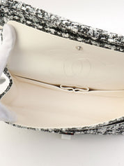 2020年頃製 ラメツイードダブルフラップ2.55チェーンショルダーバッグ ブラック/ホワイト