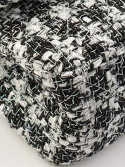 2020年頃製 ラメツイードダブルフラップ2.55チェーンショルダーバッグ ブラック/ホワイト