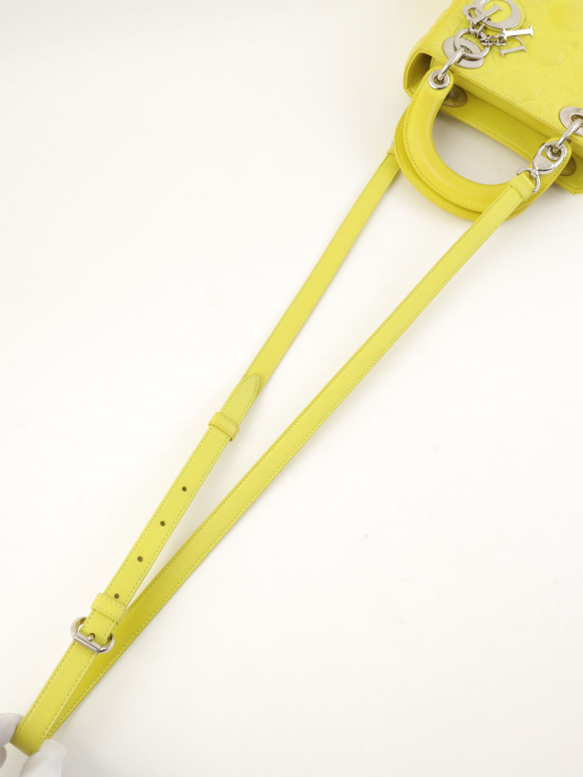 Lady Dior 黄色 Cannage 藤格纹两用包