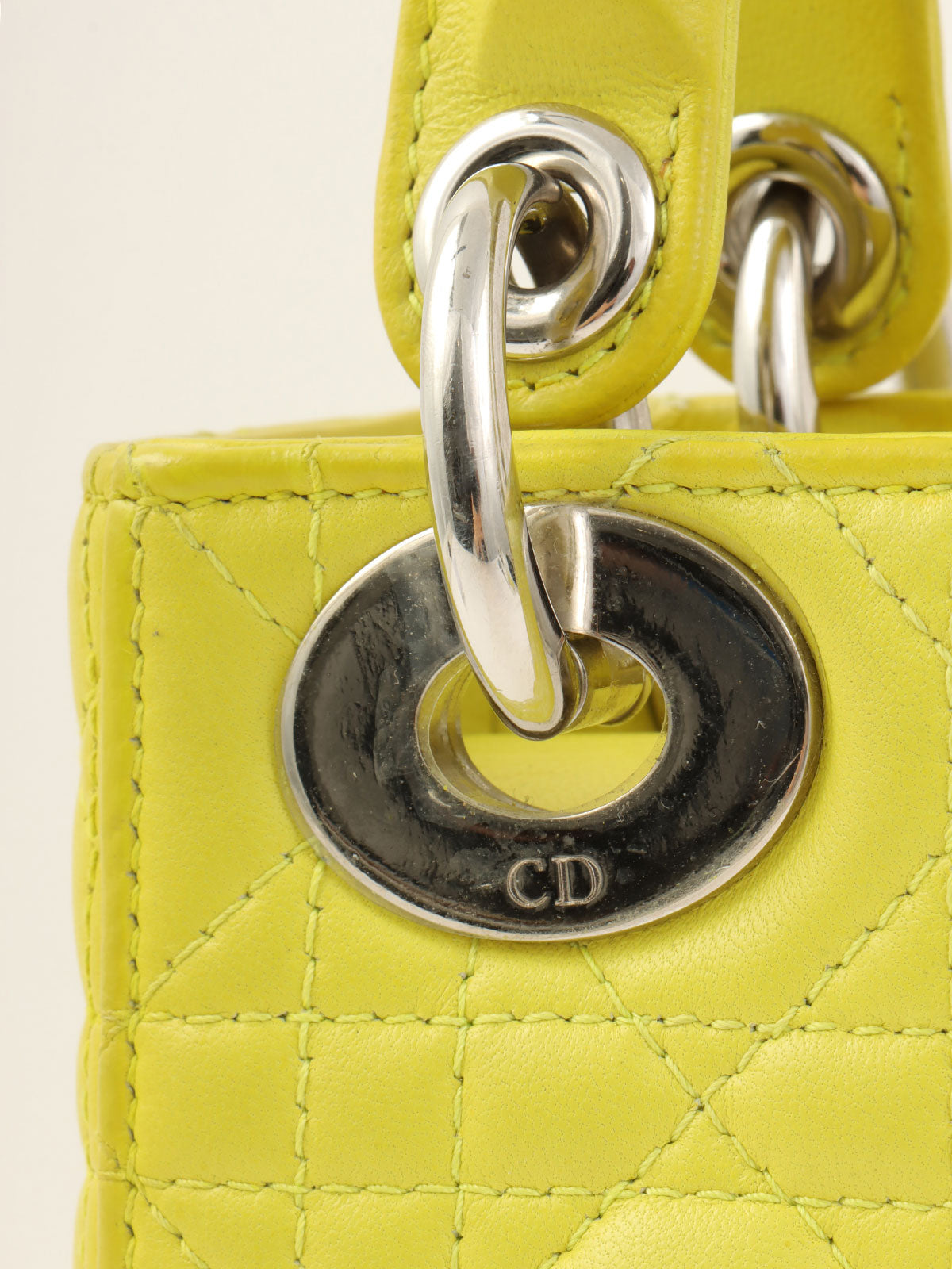 Lady Dior 黄色 Cannage 藤格纹两用包