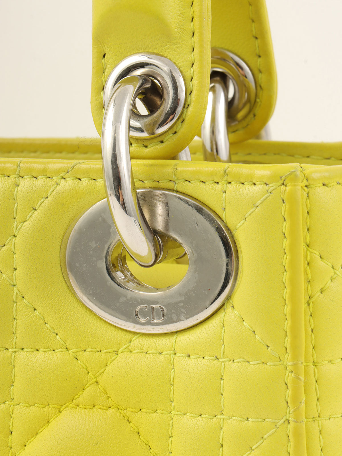 Lady Dior 黄色 Cannage 藤格纹两用包